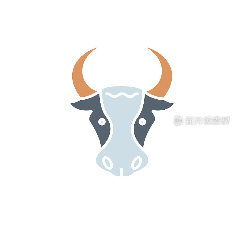 Agriculture And Farming Flat Design Icons: Bull
